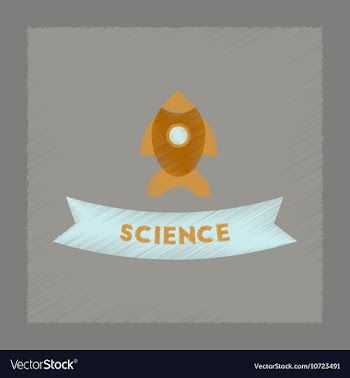 Flat shading style icon rocket science vector image