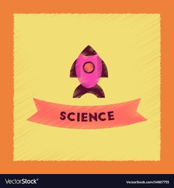 Flat shading style icon rocket science vector image