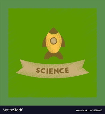 Flat shading style icon rocket science vector image