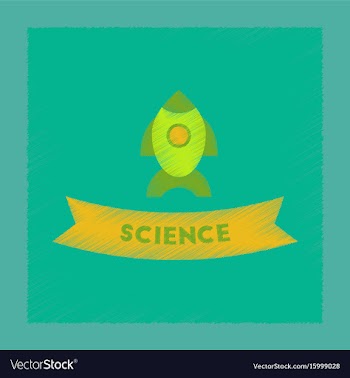 Flat shading style icon rocket science vector image