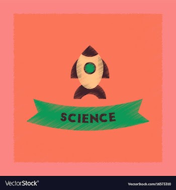 Flat shading style icon rocket science vector image