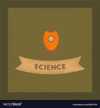 Flat shading style icon rocket science vector image