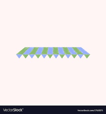 Flat shading style icon roof awning vector image