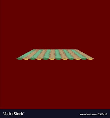 Flat shading style icon roof awning vector image