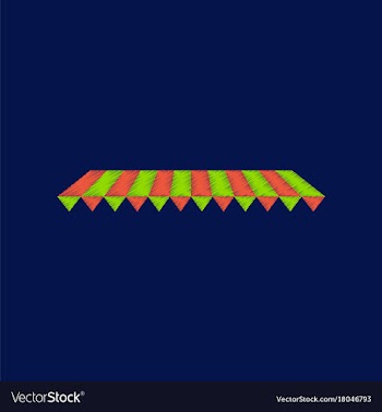 Flat shading style icon roof awning vector image