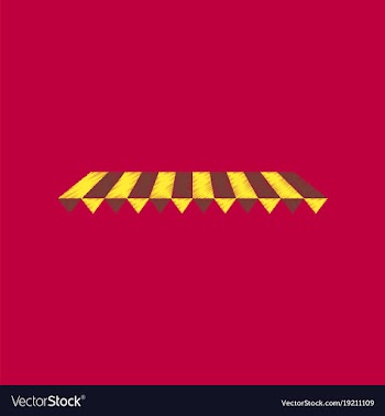 Flat shading style icon roof awning vector image
