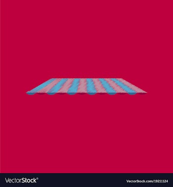 Flat shading style icon roof awning vector image