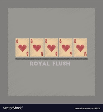 Flat shading style icon royal flush vector image