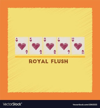 Flat shading style icon royal flush vector image