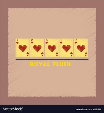 Flat shading style icon royal flush vector image