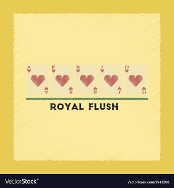 Flat shading style icon royal flush vector image
