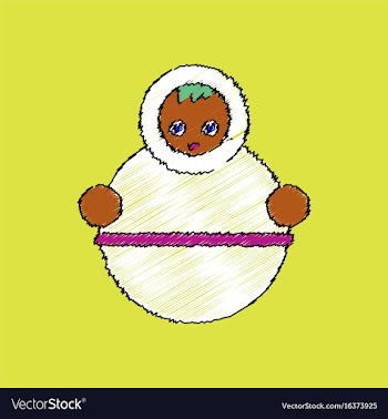 Flat shading style icon russian doll vector image