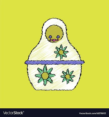 Flat shading style icon russian doll vector image