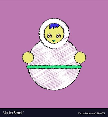 Flat shading style icon russian doll vector image