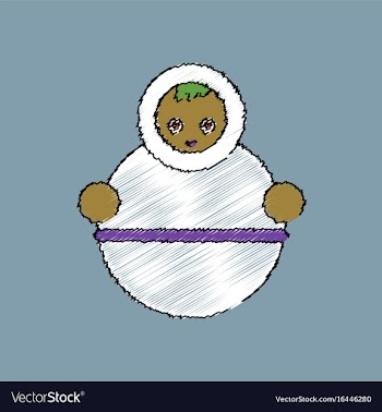 Flat shading style icon russian doll vector image