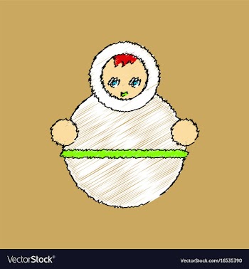 Flat shading style icon russian doll vector image