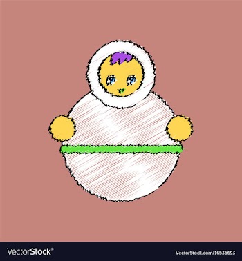 Flat shading style icon russian doll vector image