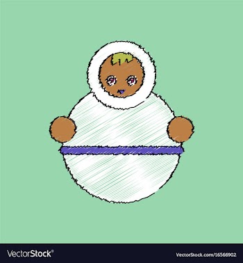 Flat shading style icon russian doll vector image