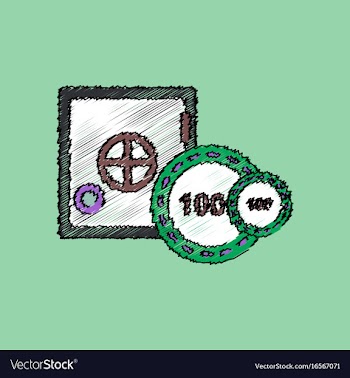Flat shading style icon safe and chips vector image