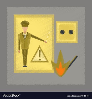 Flat shading style icon safety lessons vector image