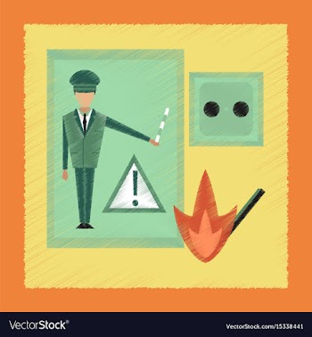 Flat shading style icon safety lessons vector image