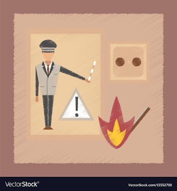 Flat shading style icon safety lessons vector image