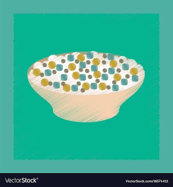 Flat shading style icon salad plate vector image