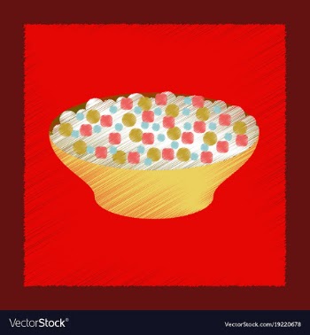 Flat shading style icon salad plate vector image