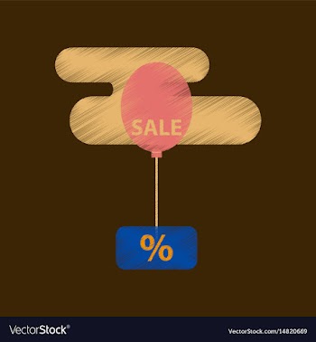 Flat shading style icon sale balloon in the sky vector image