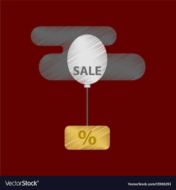 Flat shading style icon sale balloon in the sky vector image