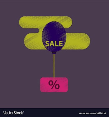 Flat shading style icon sale balloon in the sky vector image