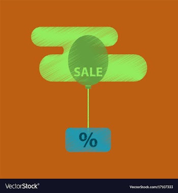 Flat shading style icon sale balloon in the sky vector image