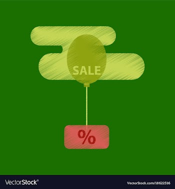 Flat shading style icon sale balloon in the sky vector image