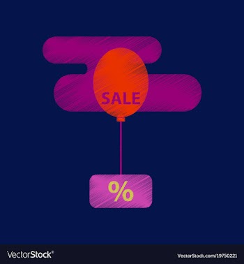 Flat shading style icon sale balloon in the sky vector image