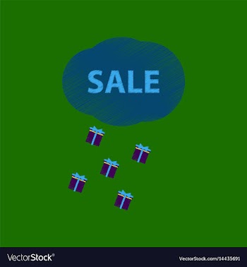 Flat shading style icon sale gift rain vector image