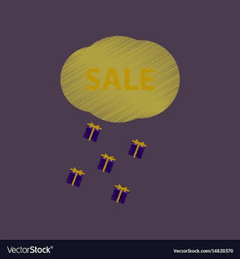Flat shading style icon sale gift rain vector image