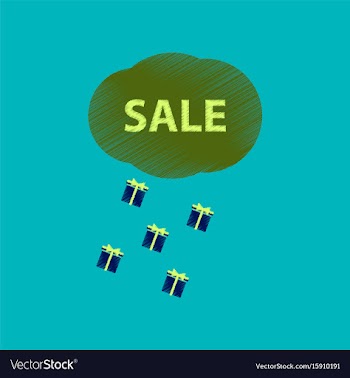 Flat shading style icon sale gift rain vector image