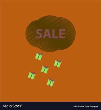 Flat shading style icon sale gift rain vector image