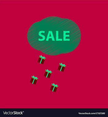 Flat shading style icon sale gift rain vector image