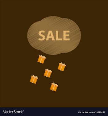 Flat shading style icon sale gift rain vector image