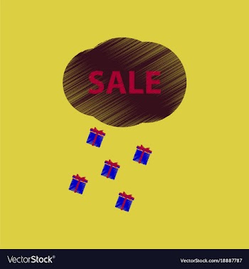 Flat shading style icon sale gift rain vector image