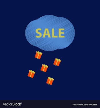 Flat shading style icon sale gift rain vector image