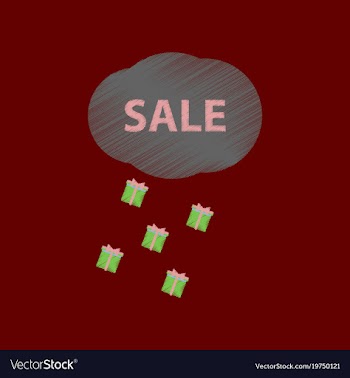 Flat shading style icon sale gift rain vector image