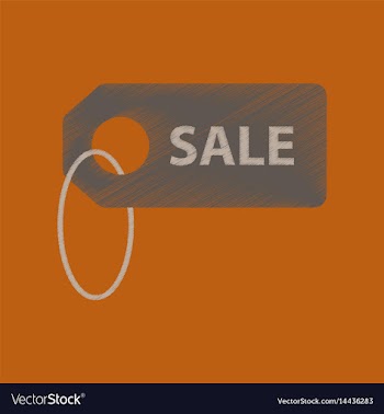 Flat shading style icon sale label vector image