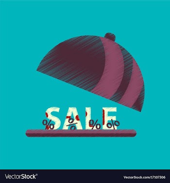 Flat shading style icon sale percent dish cover vector image
