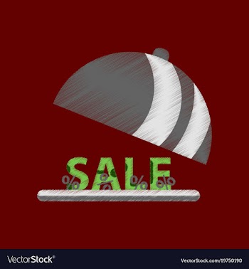 Flat shading style icon sale percent dish cover vector image