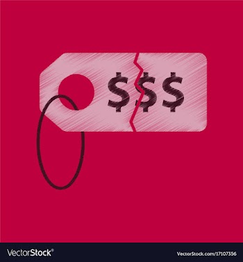 Flat shading style icon sale tag money vector image