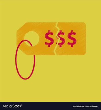 Flat shading style icon sale tag money vector image