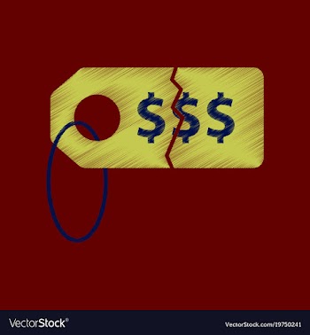 Flat shading style icon sale tag money vector image