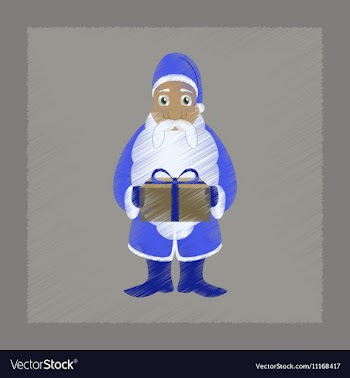 Flat shading style icon Santa Claus gifts vector image